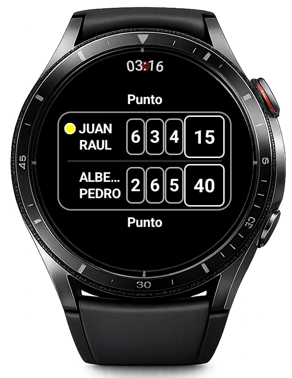 Marcador en modo oscuro en reloj